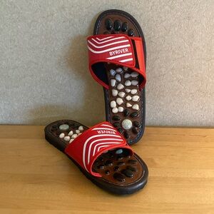 BYRIVER  RIVER STONE & SPA MASSAGE SLIPPERS - ADJUSTABLE STRAPS